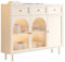 LAPADULA Konsolenschrank Modisches Und Schlichtes Sideboard Im Cremefarbenen Stil for Wohnzimmer, Teeschrank, Aufbewahrungsschrank, Küchenschrank Buffet-Aufbewahrungsschrank(A)