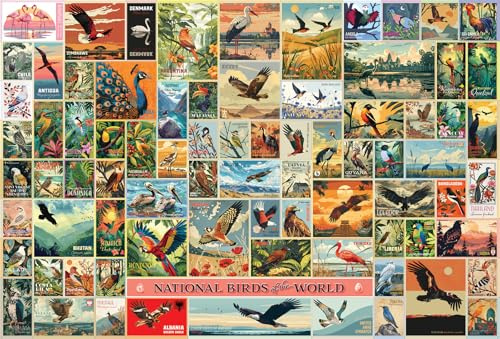 Cobble Hill 2000 Teile Puzzle - National Birds of The World - Beispielposter enthalten