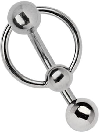 Modern Nature Piercing-Schmuck Intimpiercing Titan Banane in 1,6 x 12 mm mit 5 mm Lochkugel und Klemm-Ring