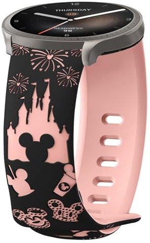 AiiBowy 22mm Armband Kompatibel mit Amazfit T-Rex 3 Pro 48mm/Amazfit Balance 2/Bip 6/Balance/Bip 5/Bip 5 Unity/Cheetah Pro/Cheetah/GTR 4, Adjustable Silikon Ersatzarmband Schwarz+Rosa