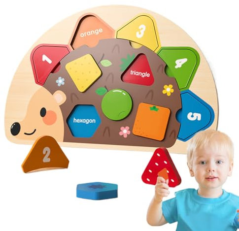 Wpsagek Formensortierer - Holz Steckspiel Igel Baby Lernspielzeug,Reisespiele für Mädchen Eltern-Kind-Interaktion Zuhause Kindergarten Familie