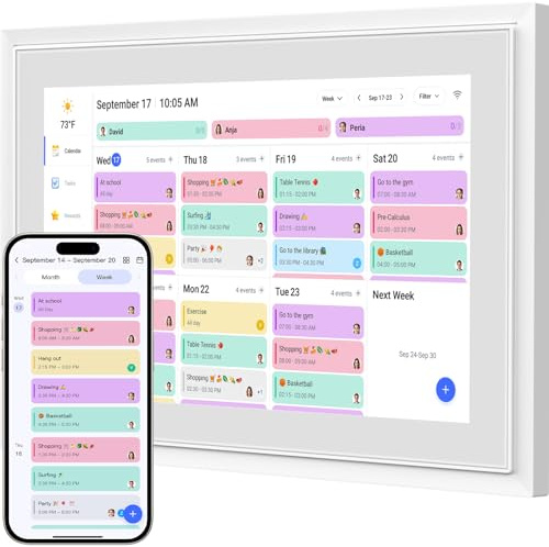 Smart Digital Calendar, 10.1 HD Smart Touch Screen Home Interactive Electronic Calender WiFi Planner,Meal Schedule, Duty Chart,Achievement Rewards- Built-in Digital Photo Frame Function