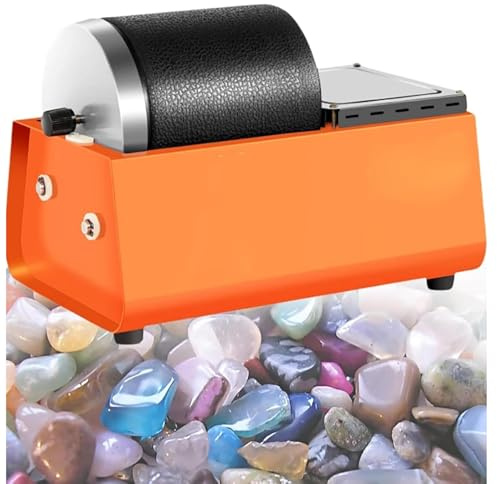 Electric Rock Tumbler Kit with Adjustable Speed, Timer, and Reverse Rotation for Polishing Stones, Coins, and More