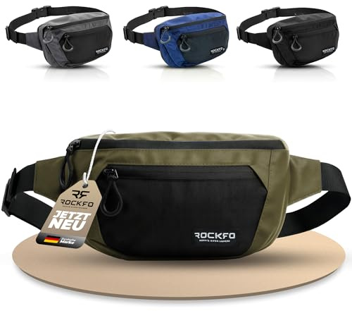 Bauchtasche Damen & Herren groß - Bauchtasche mit 3 Zonen & 7 Fächern - Große EDC City Hüfttasche & Outdoor Gürteltasche - Crossbody Bag für Reise Wandern