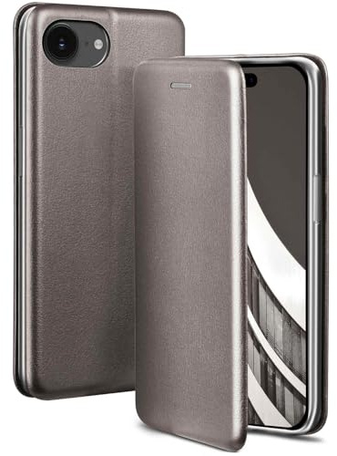 ONEFLOW Business Case für iPhone 17e Handyhülle klappbar mit Standfunktion, Klapphülle Flipcase Cover Dünn, PU Leder Hülle mit Kartenfach, 360 Grad Schutzhülle, Taupe