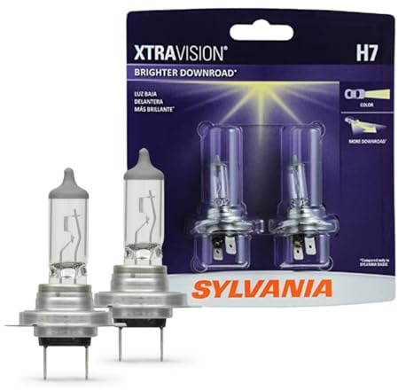 SYLVANIA - H7 XtraVision - High Performance Halogen Headlight Bulb, High Beam, Low Beam and Fog Replacement Bulb (Contains 2 Bulbs)