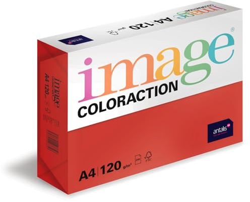 Image Coloraction Chile - farbiges Kopierpapier - DIN A4, 210 x 297 mm, 120 g/m² - buntes, holzfreies Druckerpapier für Kopierer - 250 Blatt - Rot