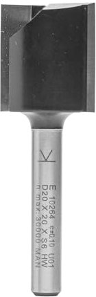ENT 10264 Fraise à rainurer Carbure, Queue (S) 6 mm, Diamètre (D) 20 mm, NL 20 mm, SL 32 mm, GL 52 mm