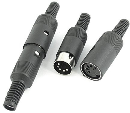 Sourcingmap 2Pairs DIN 5 Broches mâle vers Femelle Audio Fiche Prise Connecteur Adaptateur 6 mm