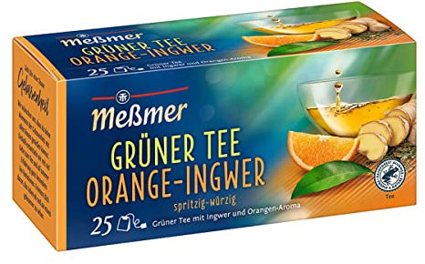 Meßmer Grüner Tee orange und Ingwer, 12er Pack (12 x 44 g)