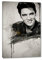 Caro-Art Elvis Presley Aquarell Art 90x60cm Portrait Digital Art Schwarz Grau Braun Leinwandbild auf Keilrahmen Wandbilder