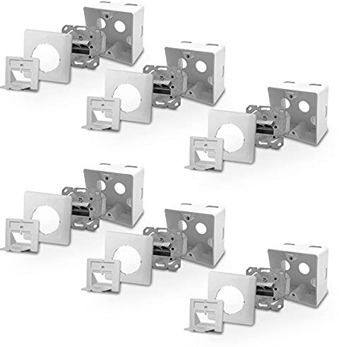 ARLI Cat6a Netzwerkdose Netzwerk Dose 6x Cat 6 a 2x RJ45 Port voll geschirmt Metalldurchgussgehäuse Aufputz Unterputz Cat7 Kabel