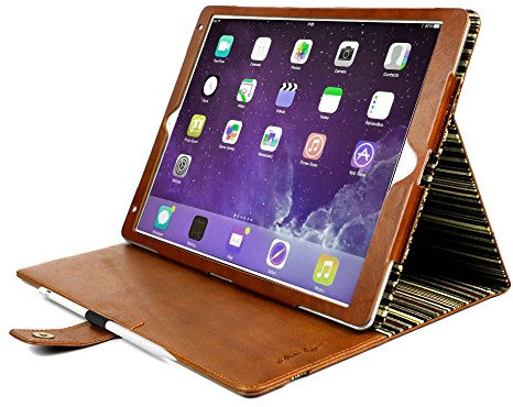 Alston Craig Vintage Vintage Echt Leder Hülle Tasche [Mit Schlaf-Funktion, Klappständer] Für Apple iPad Pro 10.5 - Braun