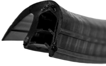 SMI-Dichtungsprofil DF21 für 8-10mm EPDM Vollgummi mit Stahleinlage selbstklemmend ohne Kleber - Kantenschutz mit Fahne oben Dichtung, Kantenschutzdichtprofil für Auto, Kofferraum (3 m)