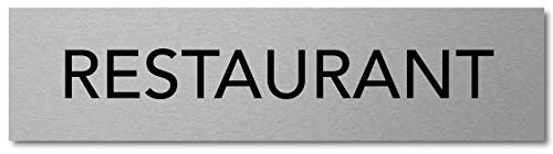 Interluxe Türschild Restaurant 200x50x3mm, Schild aus Aluminium, selbstklebend und wiederablösbar für Pension, Hotel, Gaststätte