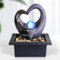 Ferrisland Table de jardin zen avec lumière LED, fontaine, Fengshui, décoration d'intérieur – Table de méditation zen Kit de cascade décorative avec pompe submersible pour bureau et décoration de