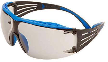 3M SecureFit 400X Safety Glasses, Blue/Grey frame, Scotchgard Anti-Fog/Anti-Scratch Coating (K&N), Indoor/Outdoor Light Grey Lens, SF407XSGAF-BLU-EU