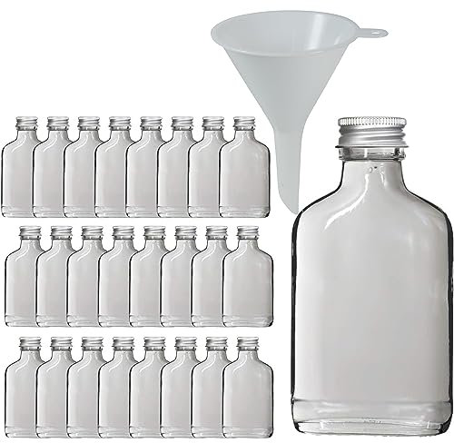 25 botellas de cristal de 100 ml para rellenar, incluye embudo