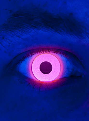 Maskworld - UV aktive Kontaktlinsen/Jahreslinsen - Rot - Motivlinsen ohne Sehstärke - Unisex - Erwachsene - ideal für Halloween, Karneval, Motto- und Horror-Party