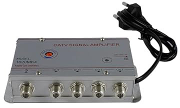 TEMPO DI SALDI Amplificatore antenna Tv 4 Uscite 220V, compatibile con Digitale Terrestre analogico o digitale, Amplificatore Segnale Tv da Interno, Potenziatore Segnale facile da installare