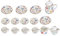 Dollhouse Tea Set, 15pcs Simulation Miniature Porcelain Flower Tea Cup Set Teapot Teacups Plates Dishes Model Toy for Fairy Gardens Dollhouse Kitchen Decoration