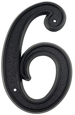 HASWARE Numero civico da 5,5 pollici (139mm) Numeri di porta moderni Numeri di indirizzi di casa, plastica ABS nera (6)