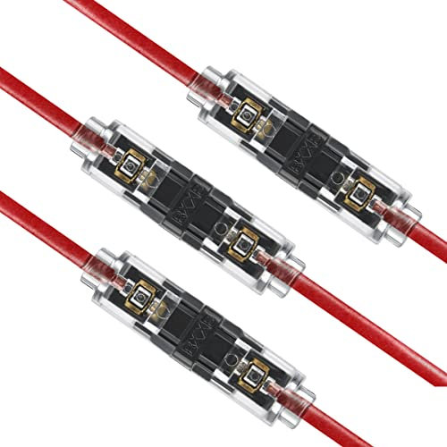 FOCCTS Morsetti rapidi Splice connettore elettrico – 10 pezzi autobloccanti a bassa tensione senza saldatura per filo da 20 a 22 gauge