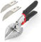 Multi Angle Miter Shear Cutter Hand Tools,45-135 Degree Adjustable Angle Scissors Trim Shears Tools for Vinyl Wood Molding Trim, 2 Extra Spare Blades Included
