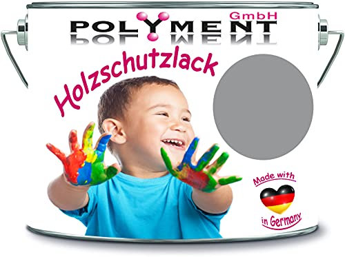 Holzschutzlack Holzlack Holzlasur wetterbeständiger Langzeitschutz Wetterschutzfarbe Holzschutzfarbe RAL 7045 Telegrau 1 // Polyment GmbH
