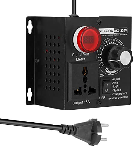 Dimmersalchter Hancaner AC 220V 4000W Kompakter variabler Spannungsregler Tragbare Geschwindigkeit Temperatur Licht Spannung anpassbarer Dimmer