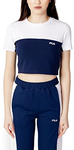 FILA Damen BARDOLINO T-Shirt, Medieval Blue-Bright White, XL
