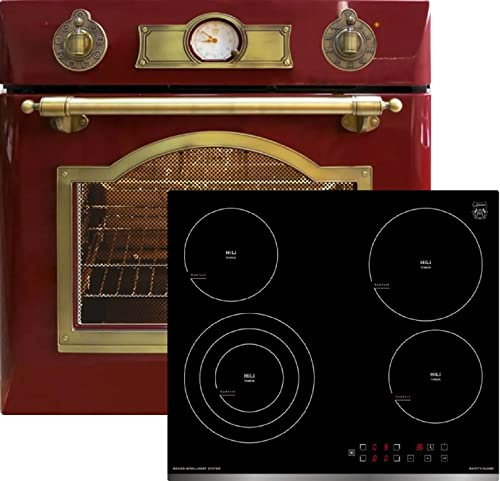 Kaiser Herd Set EH 6355 RotEm + KCT 6703 F, Elektro Backofenset, Autark, 79L, Einbau Backofen, 8 Funktionen+Einbau Induktions Kochfeld 60 cm, Schwarz Glas, Facette, QuickHeat, 4 Kochzonen