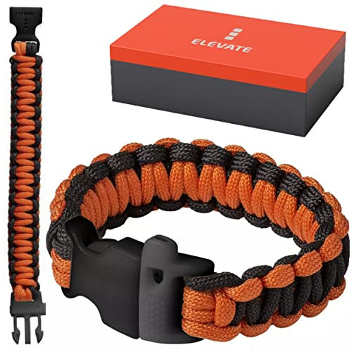 Bracelet De Survie en Paracorde + Sifflet De Secours, Randonnee Tente Camping, Survie Plein Air, Kit d'urgence Militaire, Lacet Garrot Fil De Pêche | Corde en Nylon Résistante Jusqu'à 250KG