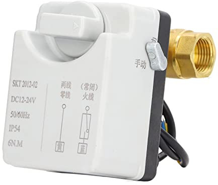 Motorisierter Kugelhahn, 2-Wege Messing ABS DC 12V-24V Elektrischer Kugelhahn DN15 für den industriellen Einsatz