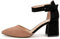 Décolleté con Cinturino, Scarpe con 7.5 cm Tacco, Beige/Nero, Camoscio Imitat, Tacco Largo, H1877-A0142-22 (Beige/Black, 38 EU)