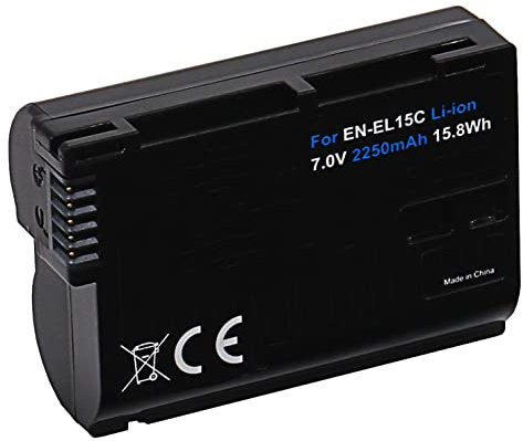 Akku für die Nikon Z5 Z6 II Z7 II D800 u.a | kompatibel mit Nikon EN-EL15c (2250mAh)