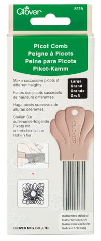 Clover 683415 Picot-Kamm, groß, Kunststoff Metall, Taupe