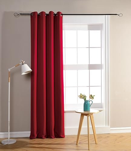 HOMEROKK Rideau Occultant 100% Polyester (Rouge, 140 X 240 cm)