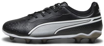 PUMA King Match Fg/Ag Jr Soccer Shoe, Schwarz Weiß, 36 EU