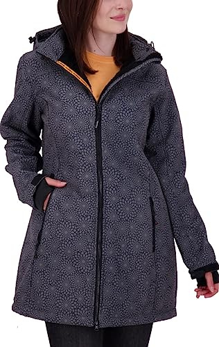 DEPROC-Active Damen Damen Gefütterter Softshellmantel Kurzmantel mit Abnehmbarer Kapuze Softshelljacke Übergangsjacke Keele Peak Softshelljacke