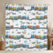 Bunte Zug Vorhänge Cartoon Auto Fenster Vorhang Blaue Zug Tracks Wolke Fenster Vorhänge Kinder Jungen Mädchen Teens Zimmer Dekor Transport Fahrzeuge Fenster Behandlung Vorhang,Top 2 Panel,L Größe