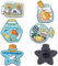SUNNYCLUE 1 boîte 5 pièces Épingles en Émail Chat Épingles à Chat en Vrac Animaux Broche Étoile Bouteille Émail Kawaii Dessin Animé Animaux Ensemble D'Épingl