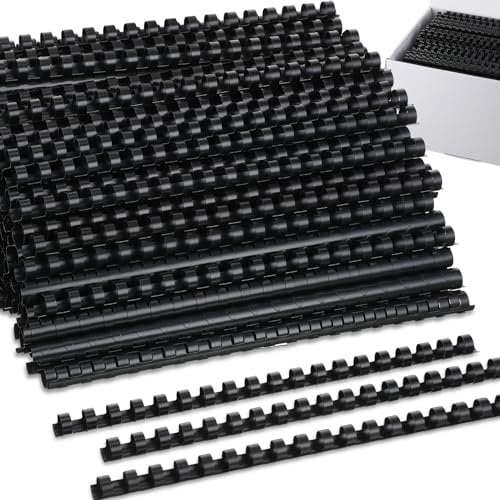 Maitys Plastikbinderücken für Notizbuch, Kalender, Bild (1,27 cm), Schwarz, 500 Stück