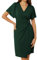 GRACE KARIN Robes Noel Femme Moulante Crayon Vintage Robe Vert Col en V Surplis Chic et Elegant Moussline Vert Foncé -3 M