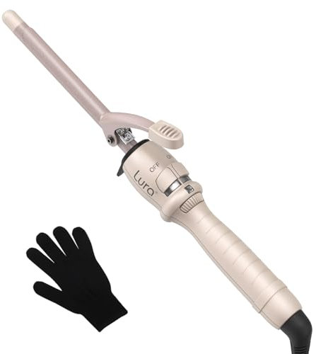 LURA 13mm Hair Curling Iron Curling Iron Ceramic Curling Wand Dual Voltage Hair Curler Fast Heat up Curling Tool, Glove Included