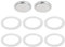 sourcing map Stovetop - Parti di ricambio per caffettiera espresso in alluminio, con 1 filtro e 6 guarnizioni in silicone da 46 x 36 x 4 mm, per caffettiera da 1 tazza (argento)