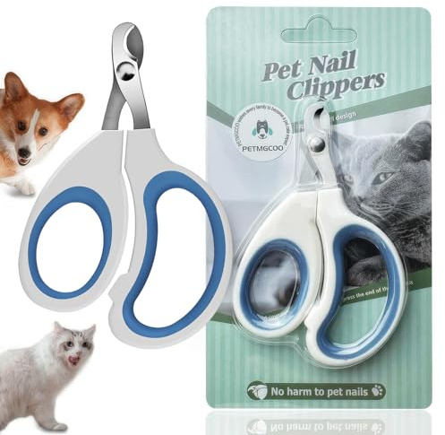 PETMGCOO Cats & Dogs Pets Nail Clippers & Trimmers,Small Cats with Safety Guard to Prevent Over-Cutting - Professional Grooming Tool with Razor-Sharp Blade (Blue, Small)
