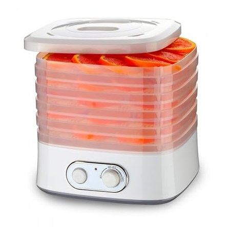 Avilia Essiccatore Elettrico con 5 Vassoi - Disidratatore Alimenti con Regolazione Temperatura 40°-75°, 240W | Perfetto per Frutta, Funghi ed Erbe Aromatiche