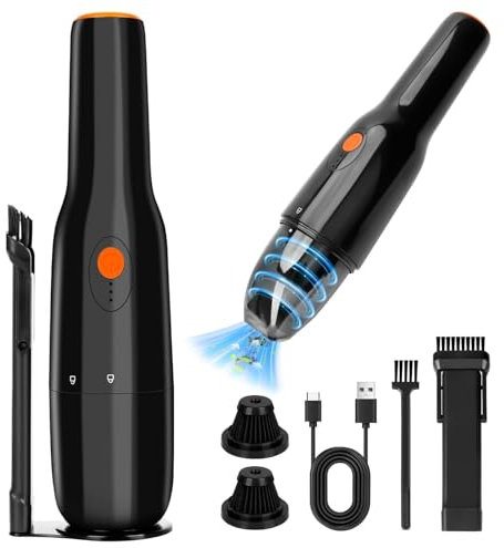 LURICO Handstaubsauger Akku, 9500PA Handstaubsauger Kabellos, multifunktionaler Staubsauger mit 2 in 1 Bürste, Type-C Schnellladung, Leistungsstarker Staubsauger für Haus, Büro und Tierhaare