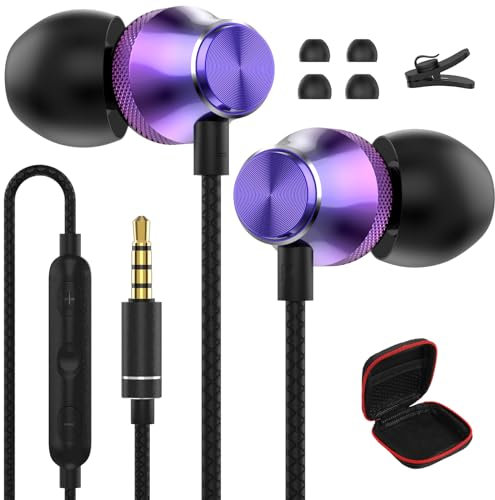 Auriculares In Ear para Samsung Galaxy A15 A25 A14 A12 A23 A52S A42 A72 A32 S10,Auriculares de 3,5MM con Microfono y Estéreo Control de Volumen,Auricular con Cable para Redmi Note 14 13 Pro 12 11S 9
